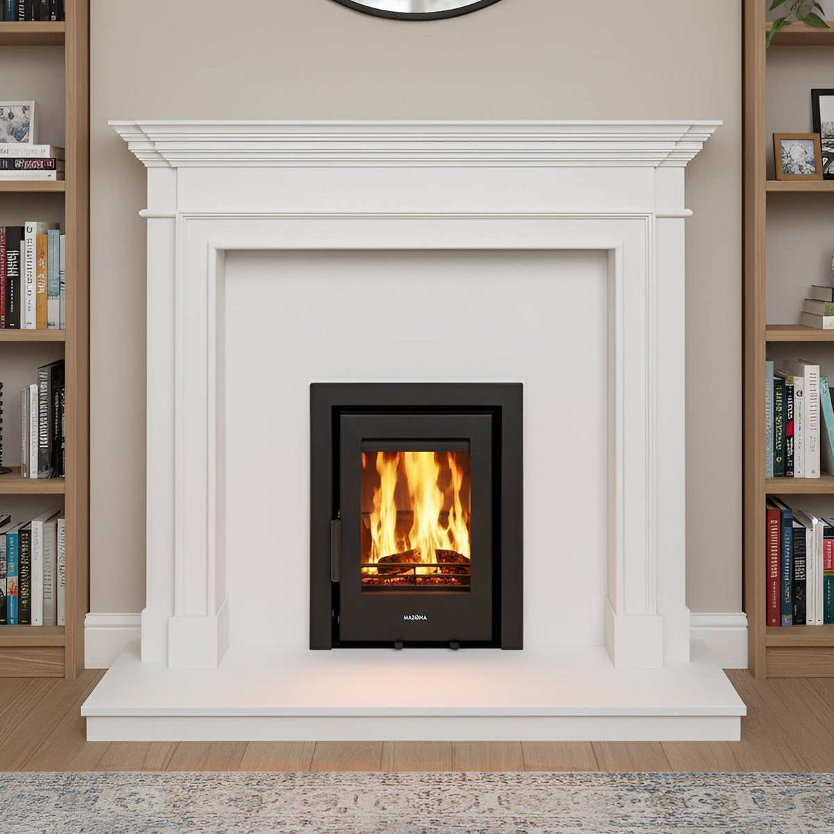 Mazona Clovelly 400 5kW Steel 3 Sided Trim Stove, Multifuel, Woodburning, Cassette, Inset, Eco Design Approved, Defra Approved