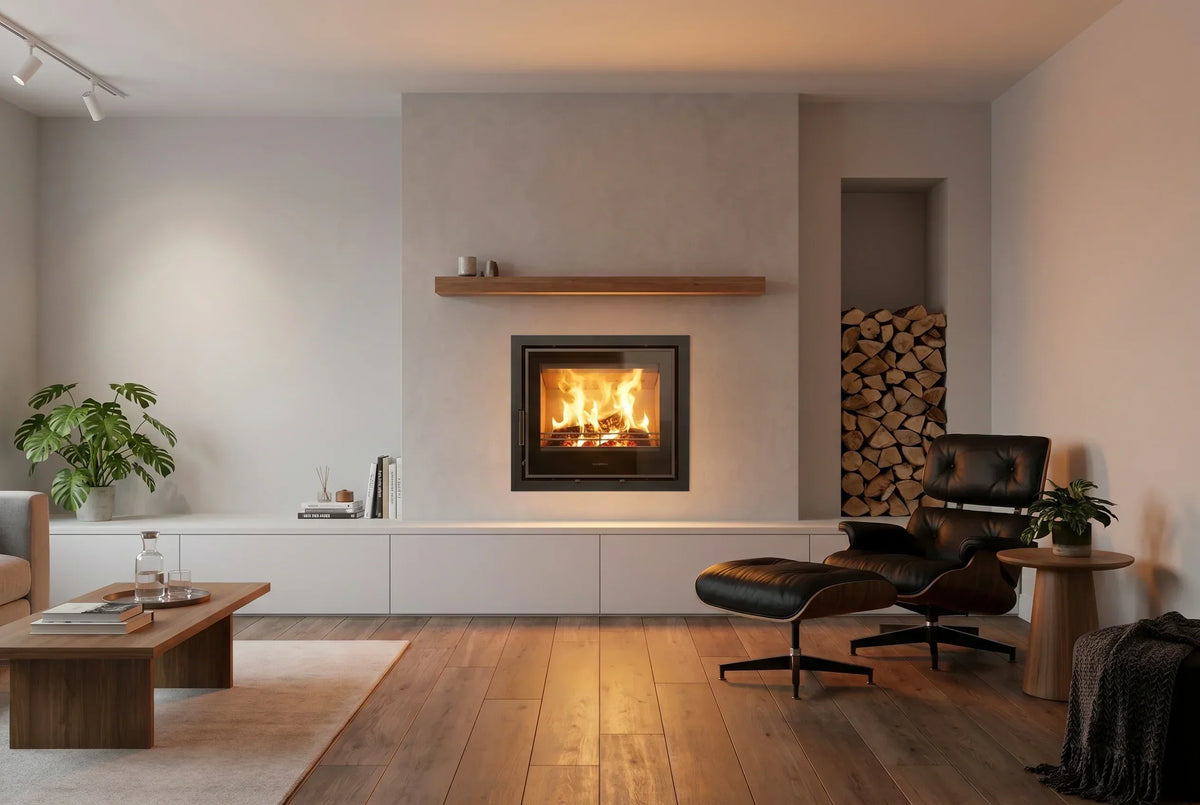 Mazona Clovelly 550 6kW 4 Sided Glass Trim Stove, Multifuel, Woodburning, Cassette, Inset, Eco Design Approved, Defra Approved