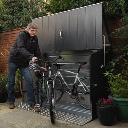 Trimetals Protect-a-Cycle™ with Ramp | High-Security Bike Store for 3 Bikes
