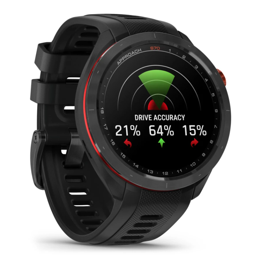 Garmin Approach S70 47mm Black Bezel Black Band| 49-GAR-010-02746-12