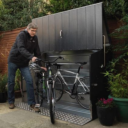 Trimetals Protect-a-Cycle™ with Ramp | High-Security Bike Store for 3 Bikes